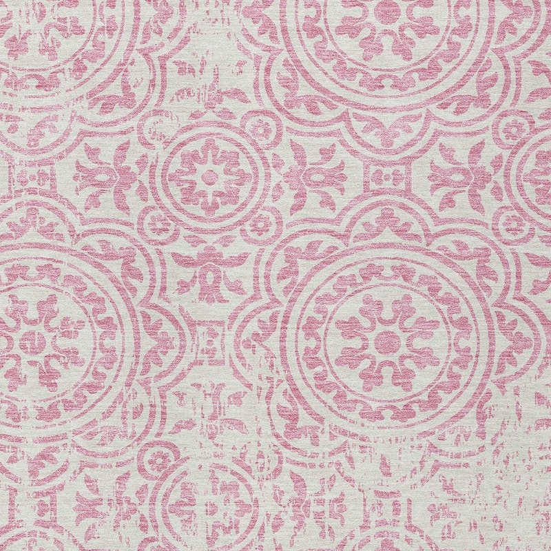 HomeRoots Medallion Transitional Rectangle Outdoor Rug