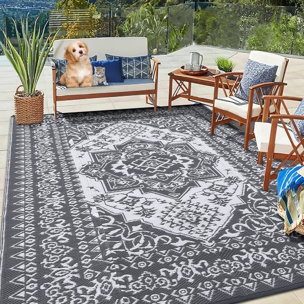 Garvee Vintage Medallion Outdoor Rug - On Sale - Bed Bath & Beyond