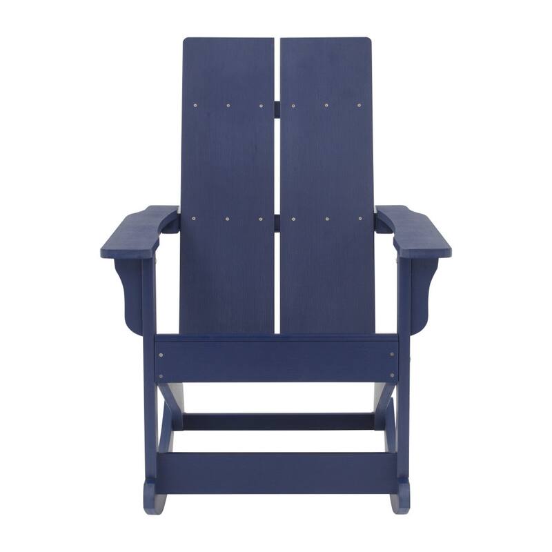 Indoor/Outdoor modern 2-Slat Adirondack Poly Resin Rockers - Set of 2