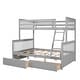 preview thumbnail 7 of 17, Twin-over-Full Wood Bunk Bed with Two Storage Drawers and Ladders, Separate into 2 Beds Design