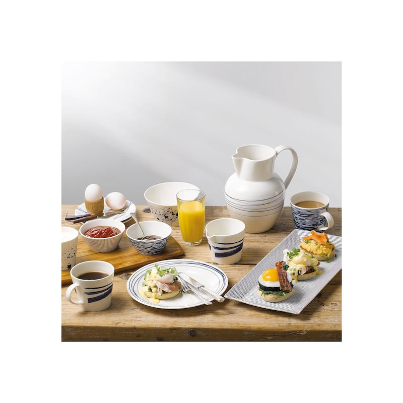 Royal Doulton 1815 Pacific Dinnerware Set Blue Lines, 16 Piece Set