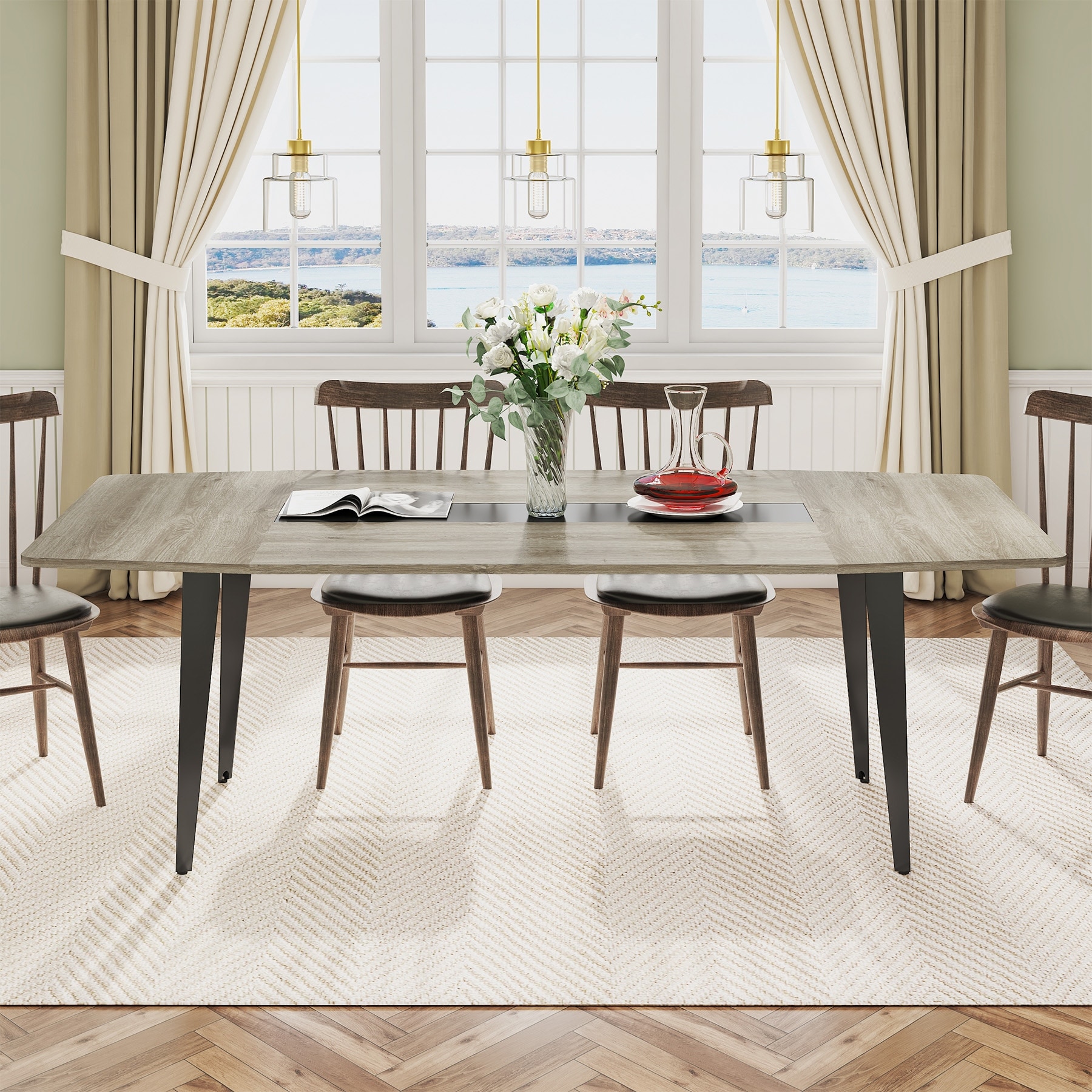 【送料無料】Industrial Mid Dining Table 70.86-Inches-Industrial-Dining