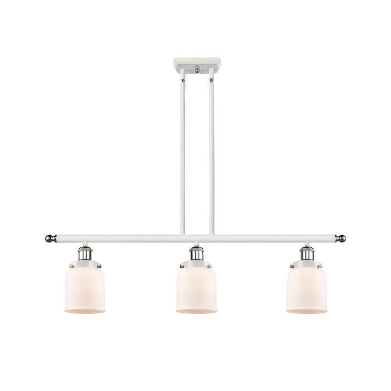 Innovations Lighting 916-3I-10-36 Bell Linear Bell 3 Light 36" Wide - White and Polished Chrome / Matte White