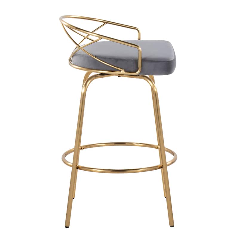 Silver Orchid Charlotte Glam 26" Fixed-Height Counter Stool (Set of 2)