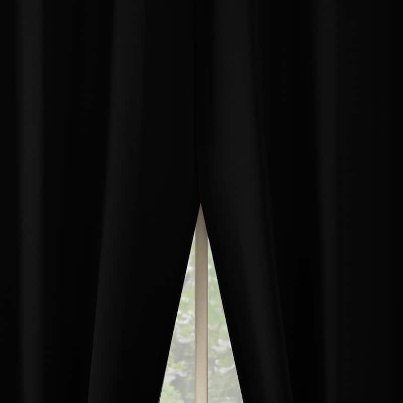 No. 918 Brandon 2-pack Magnetic Closure Room Darkening Grommet 2-Piece Curtain Panel Pair - 54" x 63" - Black