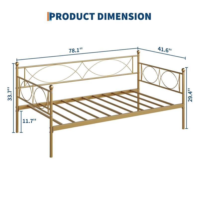 Twin daybed with Trundle, with Steel Slat Support