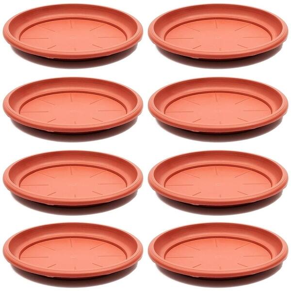 8 Pack 12" Plastic Plant Saucer Trays Terracotta - Bed Bath & Beyond -  40651846