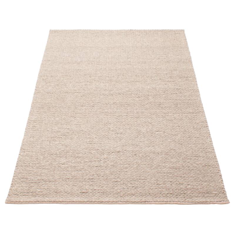 ECARPETGALLERY Braid weave Sienna Taupe Wool Rug - 4'10 x 8'0