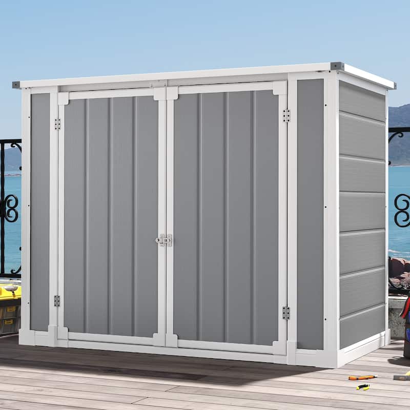 Moasis 4.65 ft. W x 2.45 ft. D Resin Horizontal Storage Shed - Grey