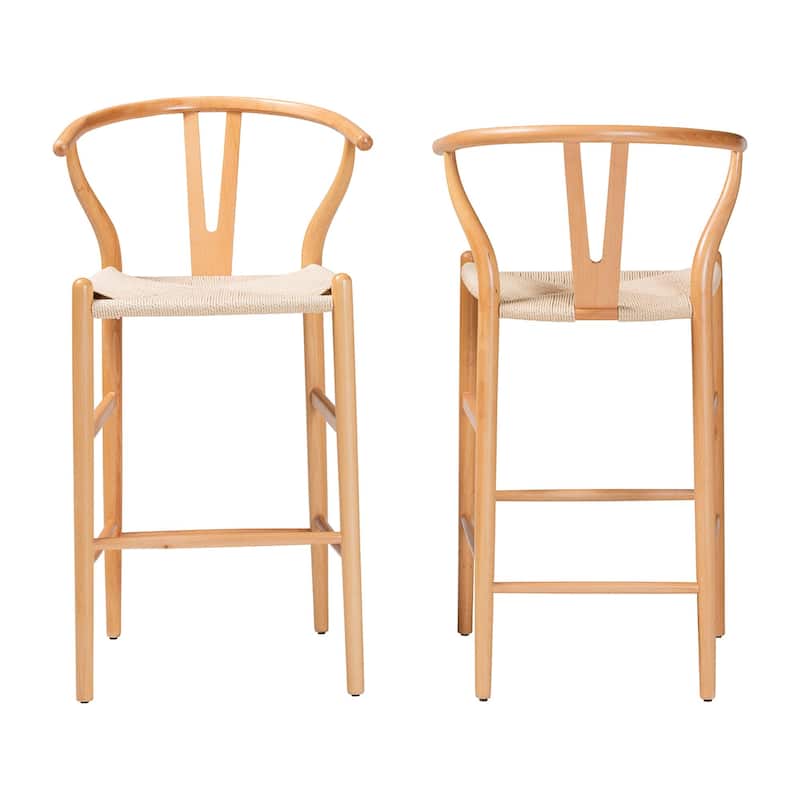 Paxton Modern & Contemporary 2-Piece Wood Bar Stool Set