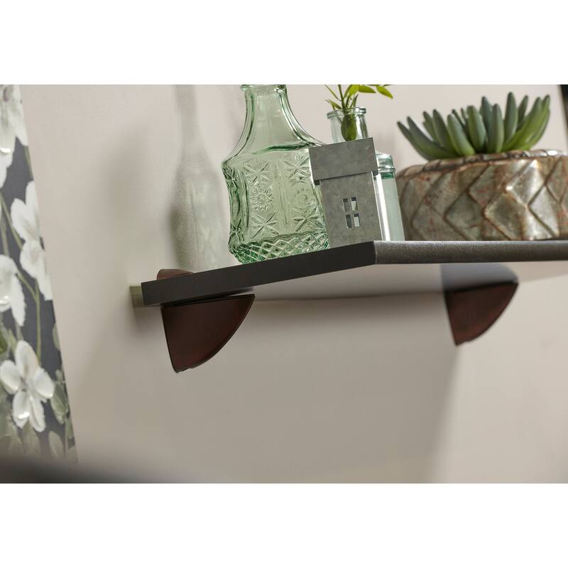 Wallscapes Gallery 8x32 Black Shelf Kit with Bronze Pelican Brackets