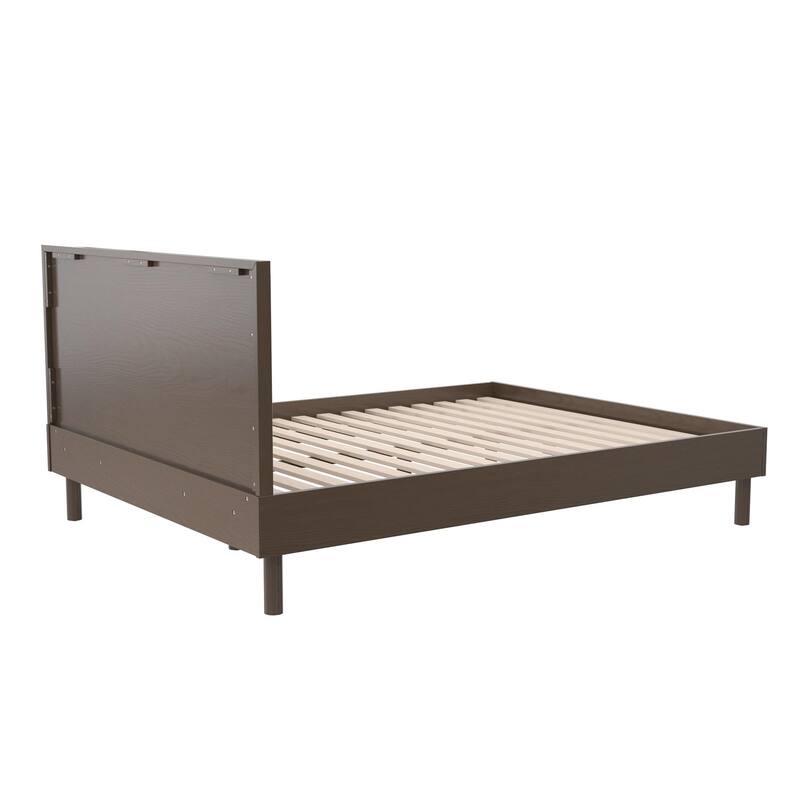 Roomfitters Upholstered Wood Headboard with Canvas Fabric Panel, Modern Minimalist