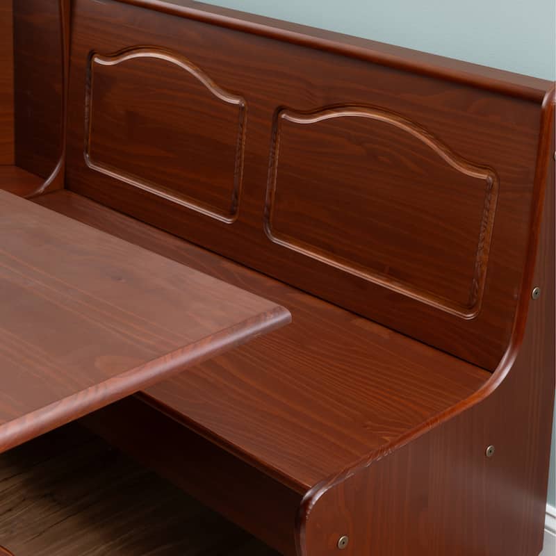 Linon Riki Corner Bench Dark Brown