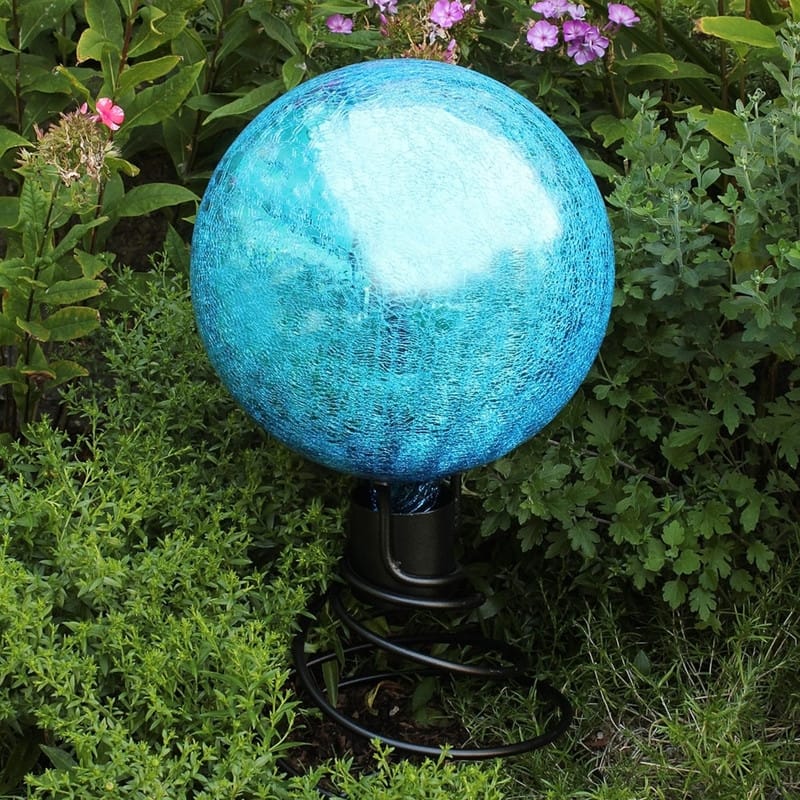 Achla Designs Helix Gazing Globe Ball Stand, 10.5 Inch Tall, Black Powder Coat Finish