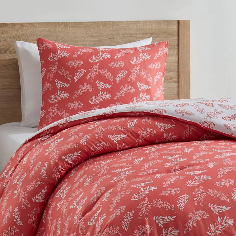 Empyrean 3PC Reversible Botanical Printed Comforter Bedding Set