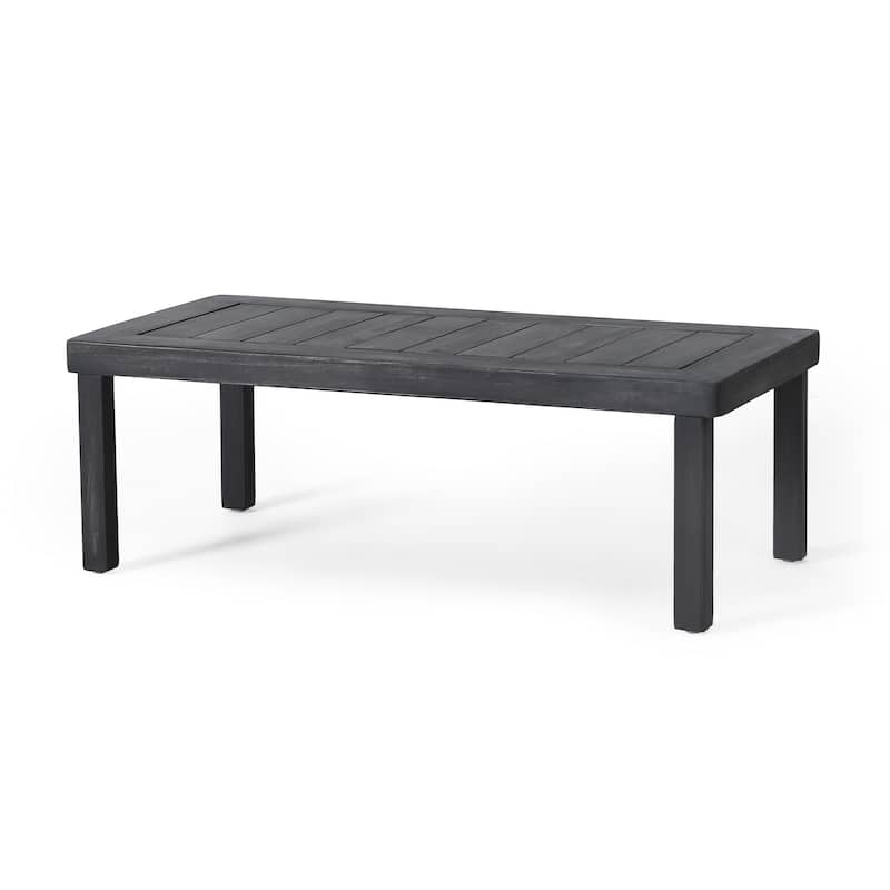 Roomfitters Outdoor Acacia Wood Loveseat and Coffee Table Set, Cream Cushions, Teak Finish, Ideal for Patio, Garden, or Porch