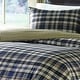 preview thumbnail 2 of 1, Eddie Bauer Port Gamble With Neutral Check Reverse Cotton Comforter (Indigo, 3 Piece Set)