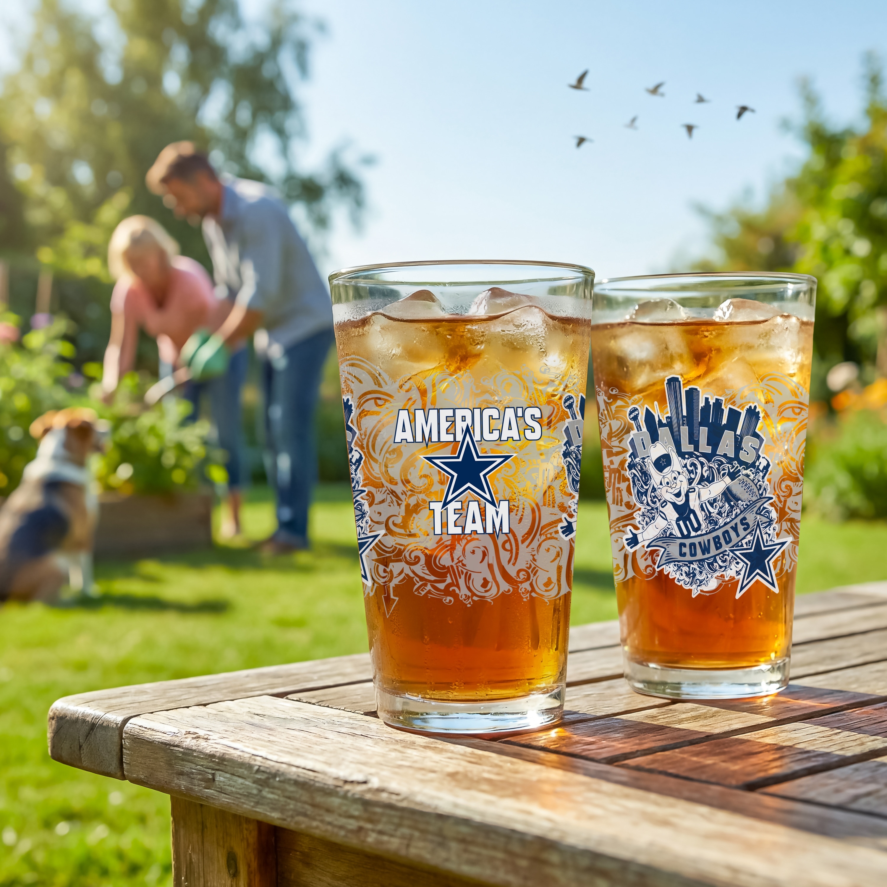 Dallas Cowboys 16 oz Pint Glasses, Set of 2 - 16 oz