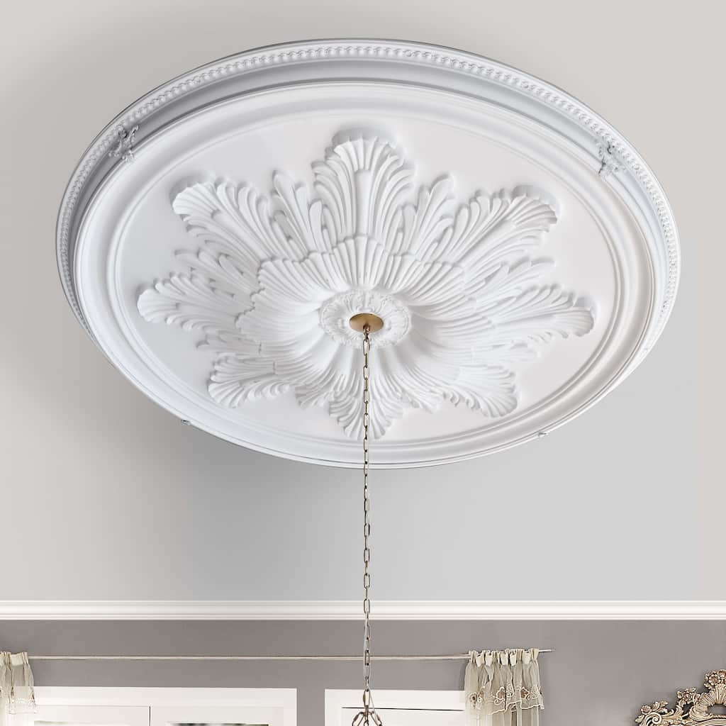 Grand Acanthus Round Ceiling Medallion 65 Inch Diameter - White