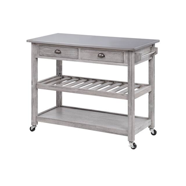 The Gray Barn Firebranch Wire-brush Kitchen Cart