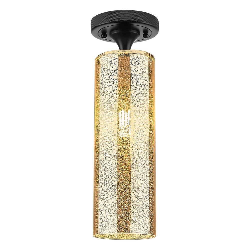 Innovations Lighting 434-1F-G434-12ME Crown Point 15" Tall Semi-Flush