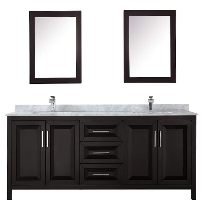 Wyndham Collection Daria 80" Free Standing Double Vanity Set with MDF