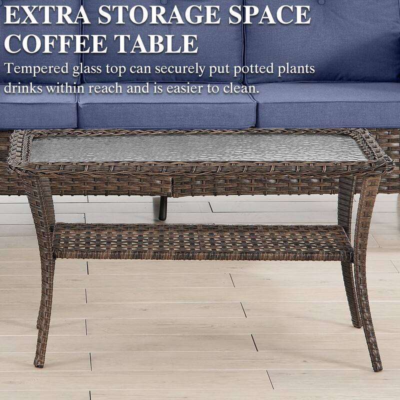 Outdoor Sectional Furniture Sofa Set with Coffee Table