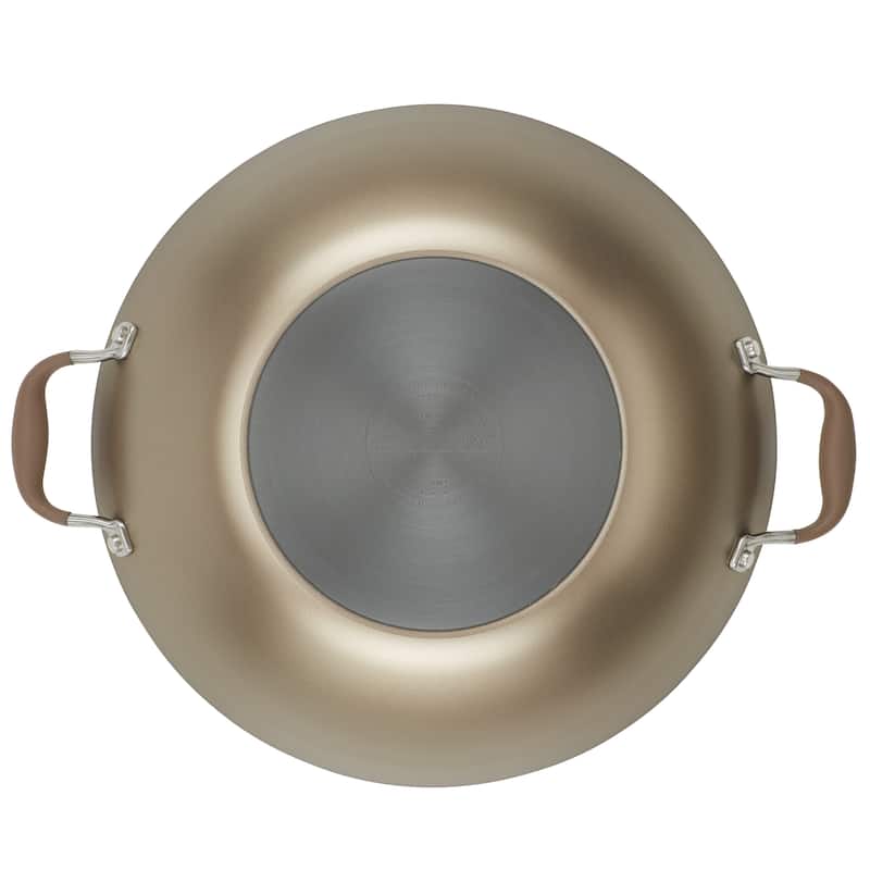 Advanced Home Nonstick Open Stock Cookware 14-Inch Covered Wok, Onyx