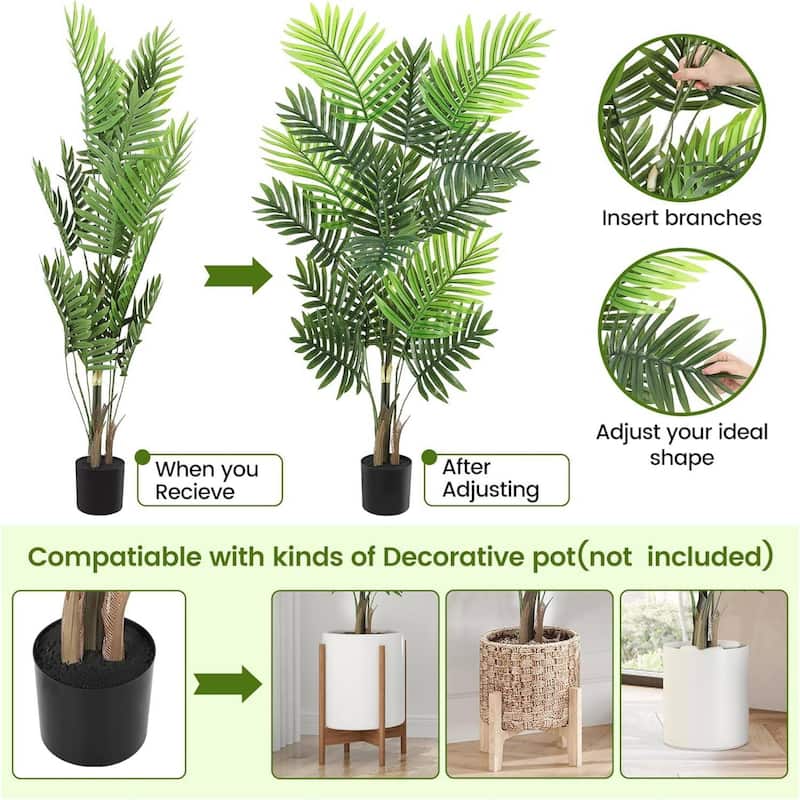 4ft Artificial Fake Tropical Paradise Palm Tree for Home Office Modern Decor