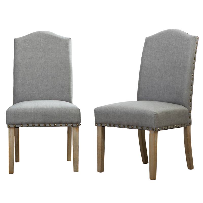 Mod Urban Solid Wood Nailhead Fabric Padded Dining Chair (Set of 2)