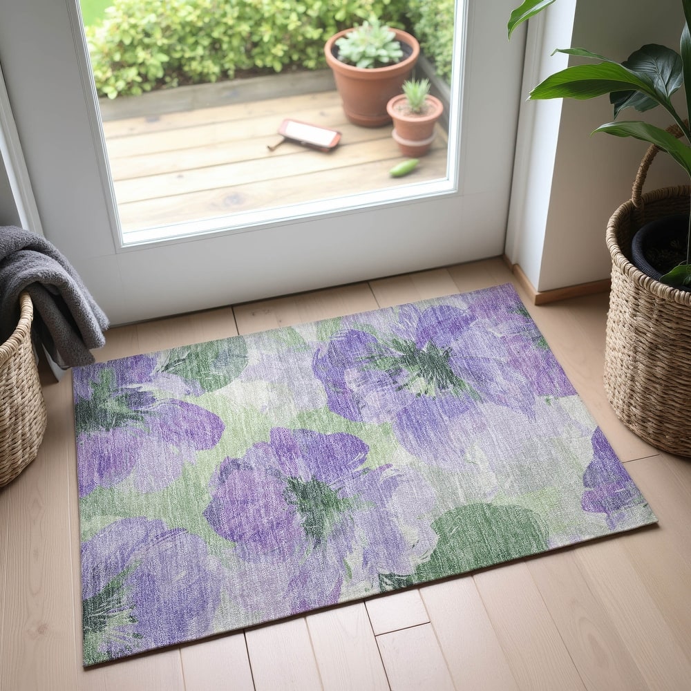 Premium Washable Super Soft Contemporary Floral Mayfield Rug