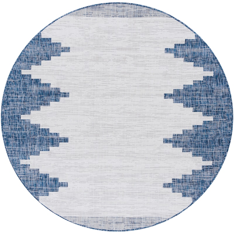 Livabliss Aleida Indoor/Outdoor Modern Area Rug - 6'7" Round - Blue