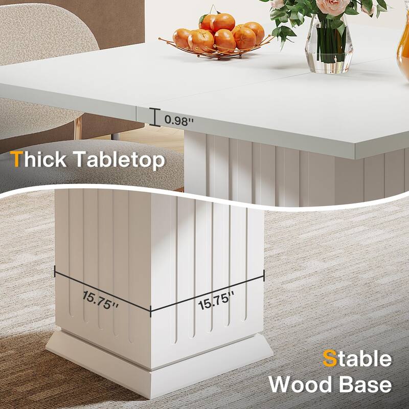 Modern Small Wood Square Dining Table for 4 People