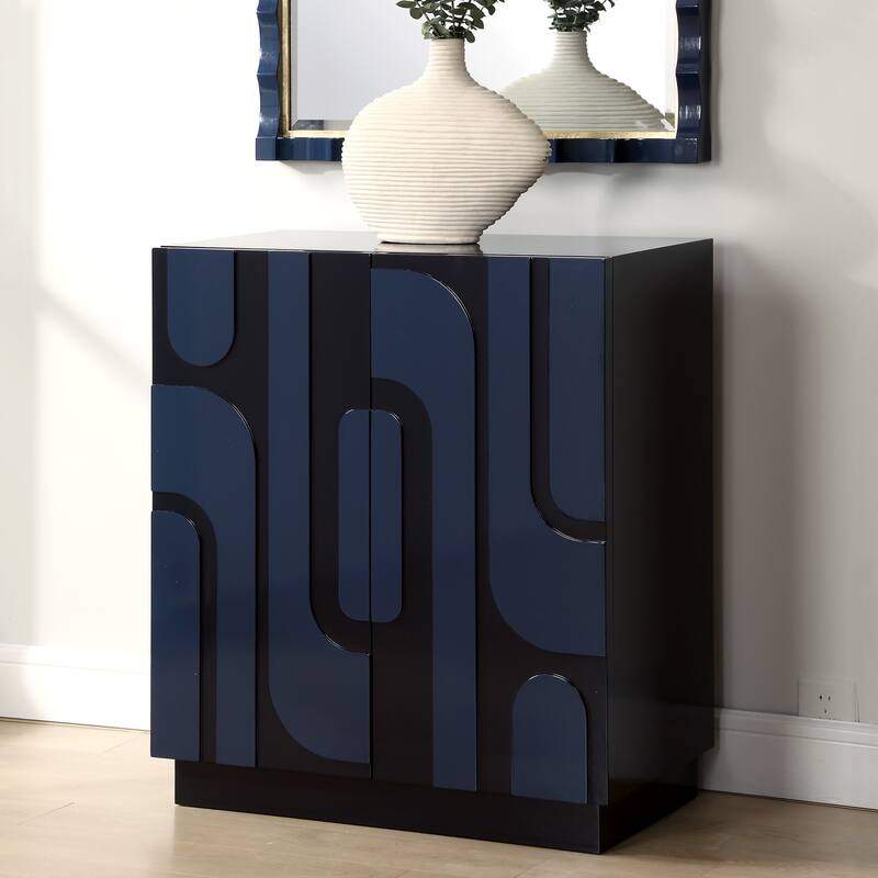 Uttermost 24473 Valeria 30" Wide MDF Accent Cabinet with Two Shelves - Blue