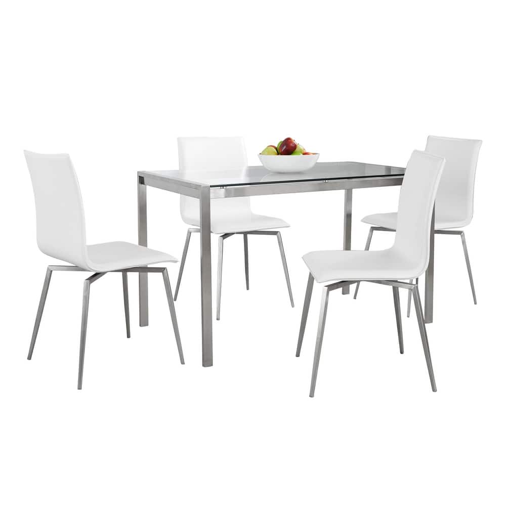 Strick & Bolton Forrest Tyra Upholstered 5-Piece Dining Set with Swivel