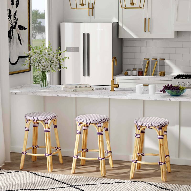 Tobias 24" Rattan Round Counter Stool