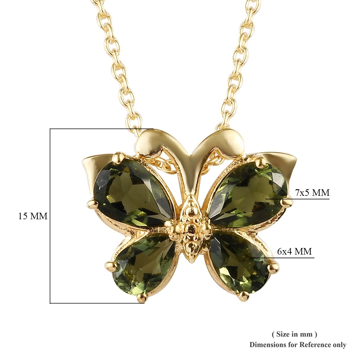 moldavite gold necklace