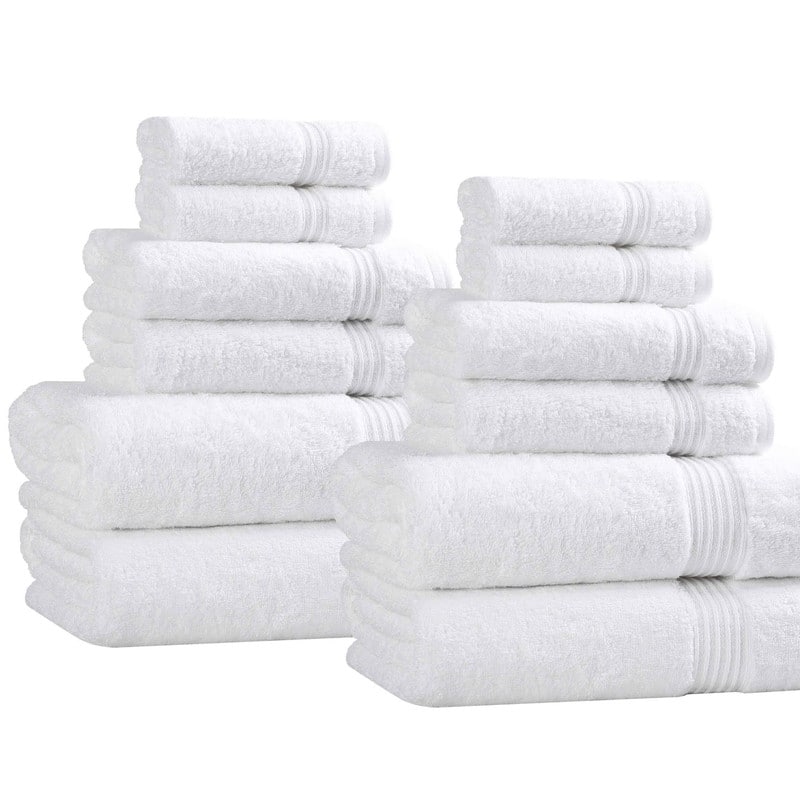 Superior Heritage Egyptian Cotton Absorbent 12-Piece Towel Set