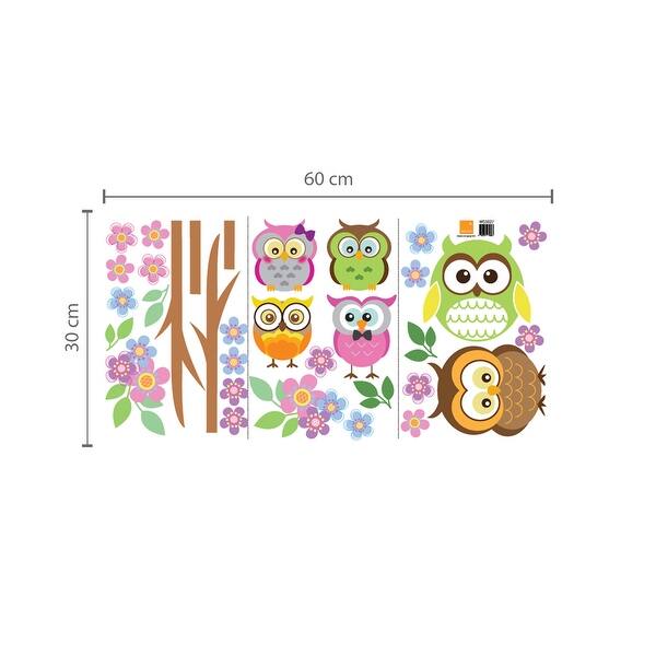 dimension image slide 0 of 2, Walplus Owl Flower Tree Swarovski Crystals Wall Sticker Nursery Decor