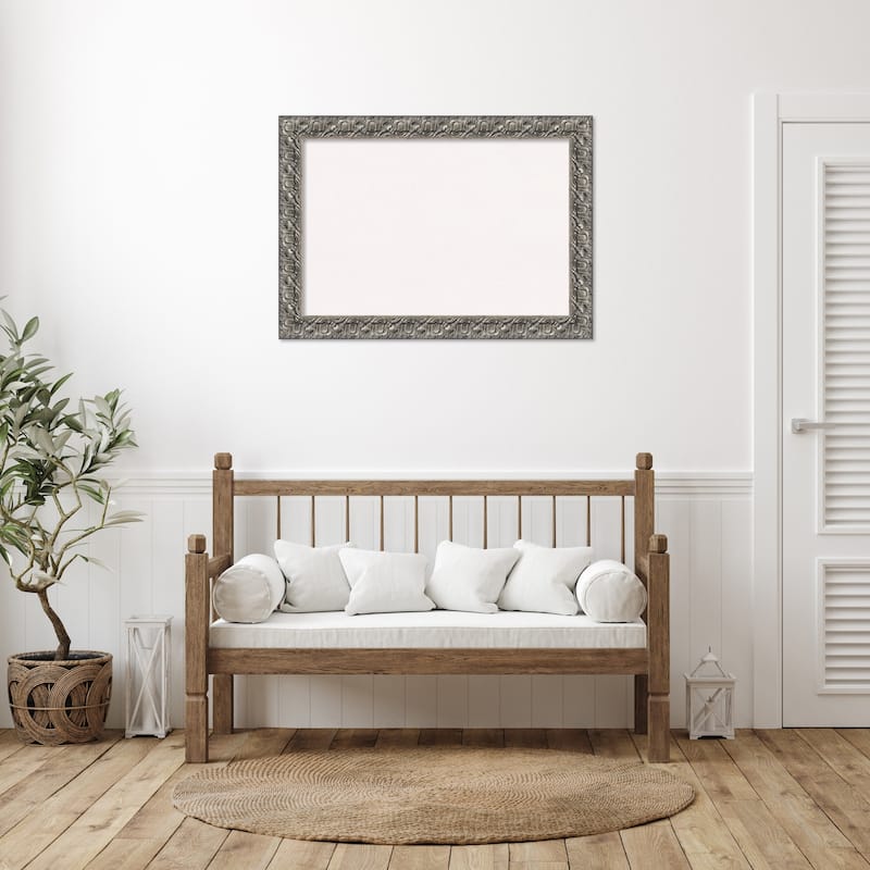 Silver Luxor Wood Framed White Corkboard Bulletin Board