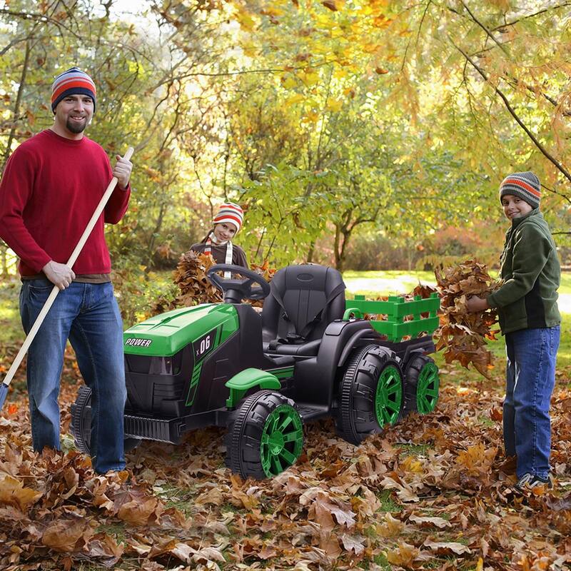12V Kids Ride On Tractor with Trailer