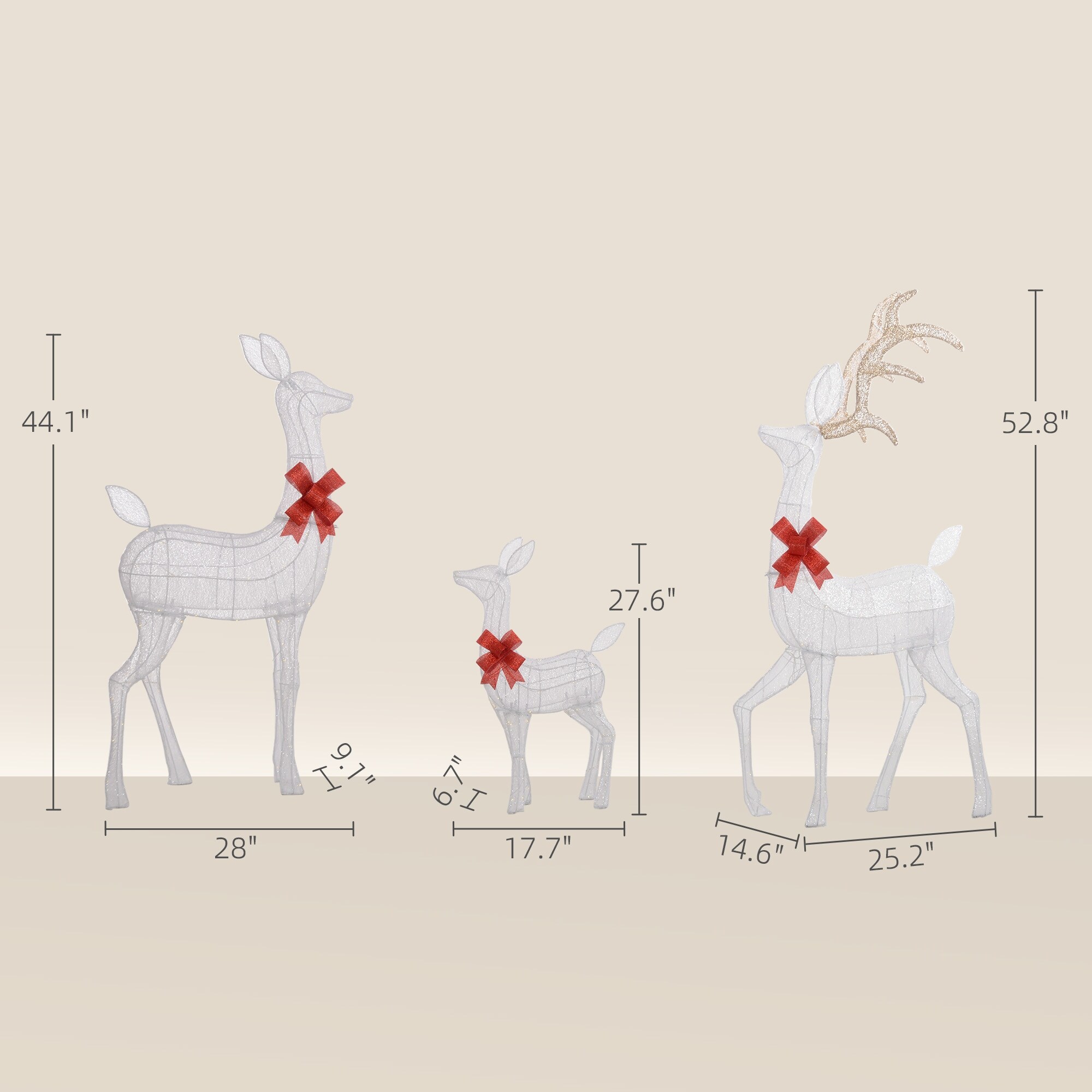 littleGarden♡ Outsunny Lighted Reindeer Christmas Decoration, 4.5ft 3