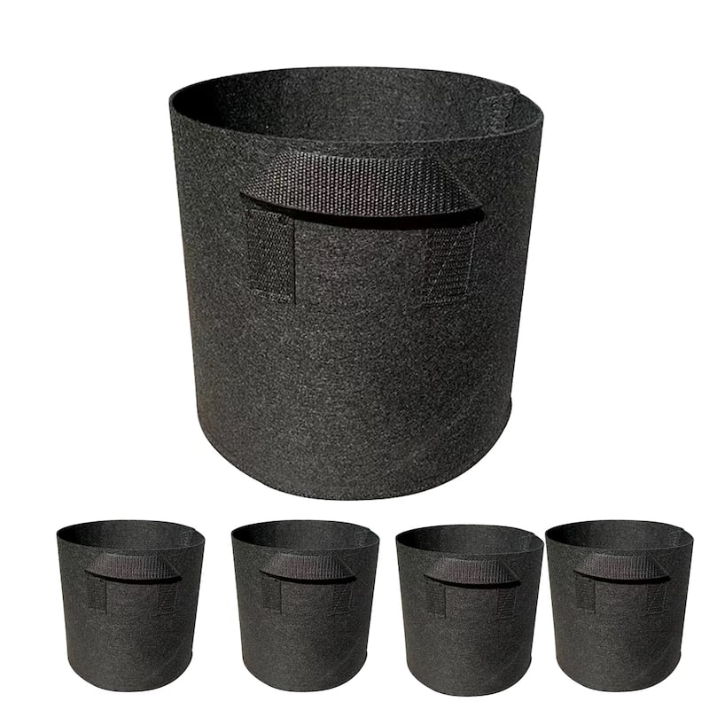 Agfabric grow bag for Vegetables,3gal,5 Pack,Black