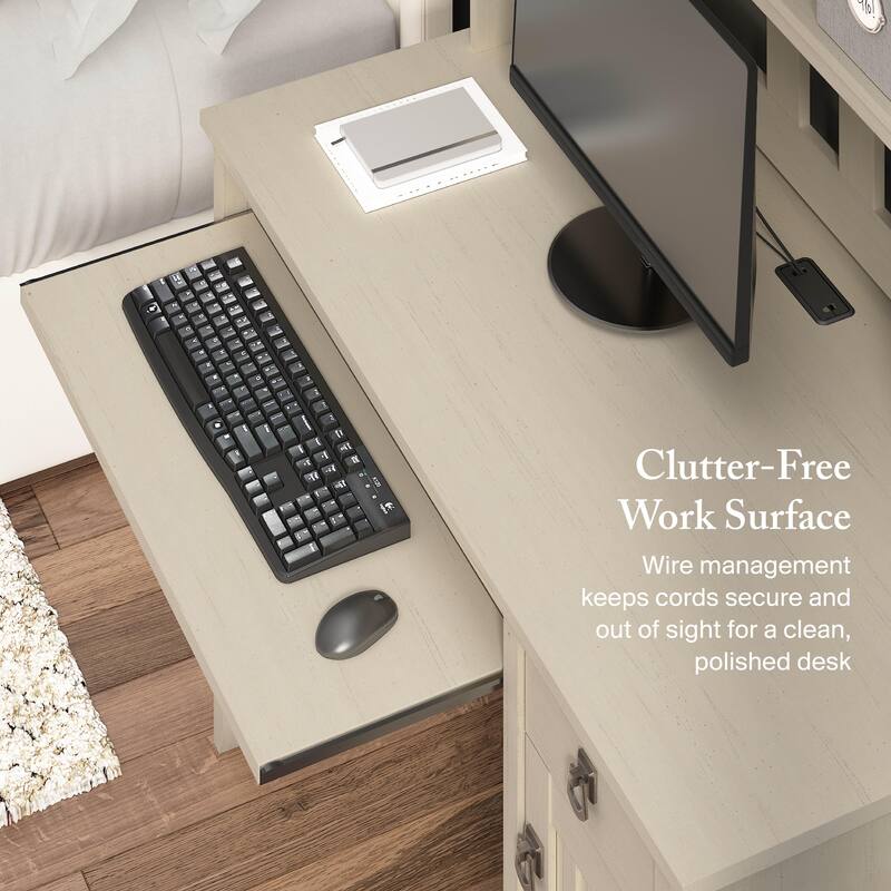 Bush Furniture Salinas Small Computer Desk with Storage Hutch