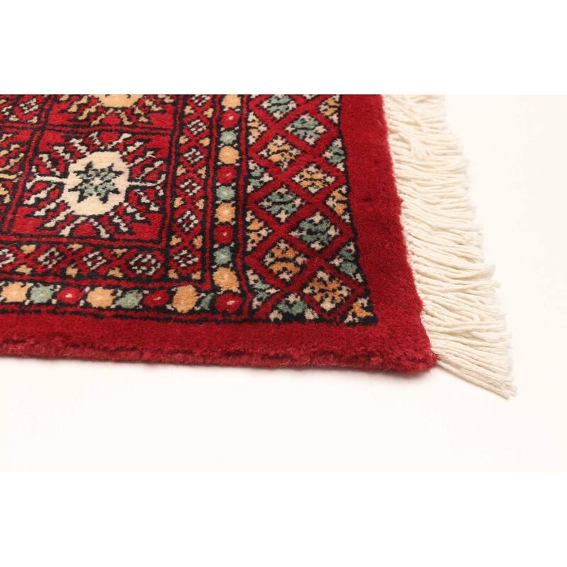 ECARPETGALLERY Hand-knotted Peshawar Bokhara Red Wool Rug - 4'0 x 6'3