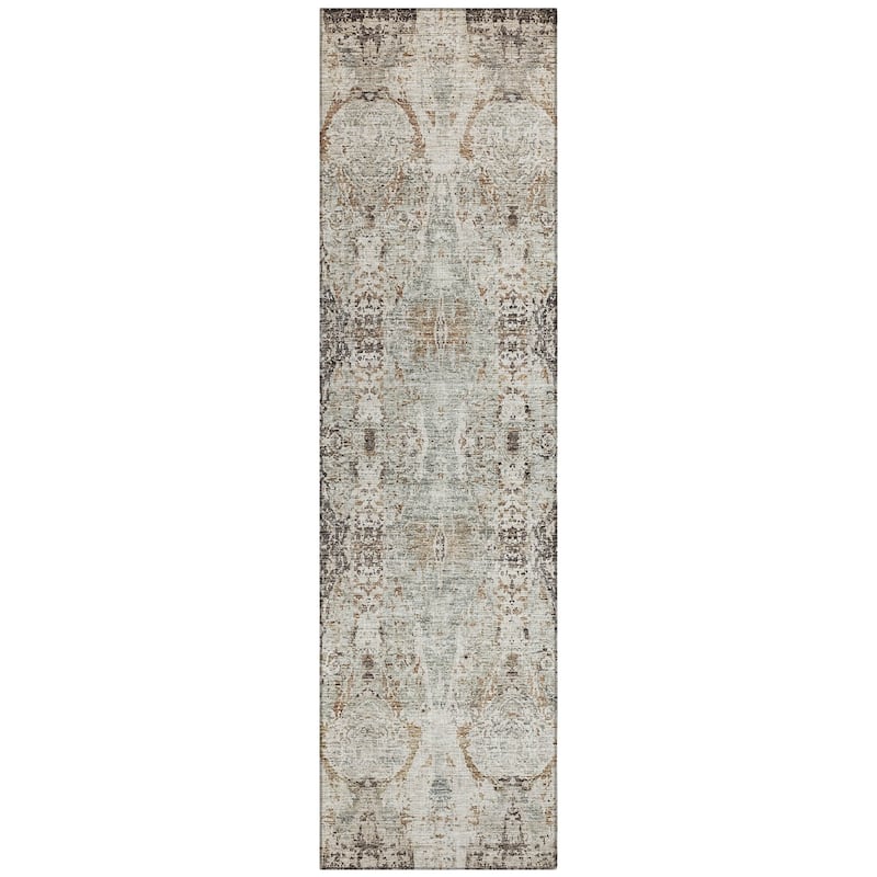 Machine Washable Indoor/ Outdoor Vintage Traditional Chantille Rug