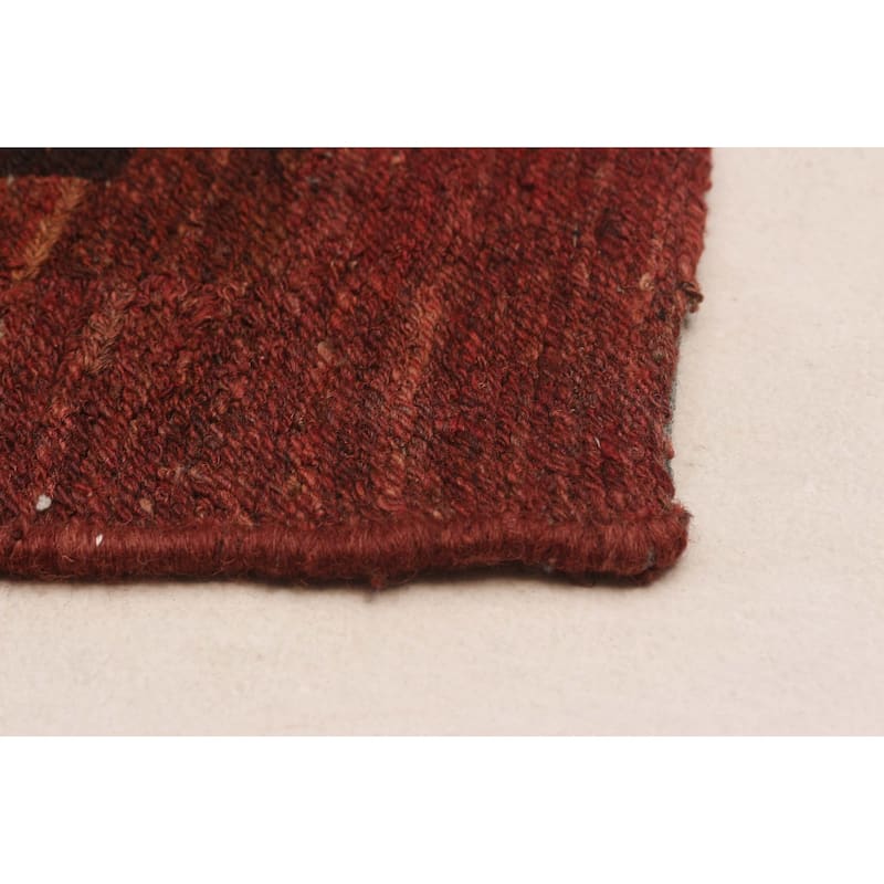ECARPETGALLERY Flat-Weave Natural Red Wool Tapestry Kilim - 7'10 x 10'0