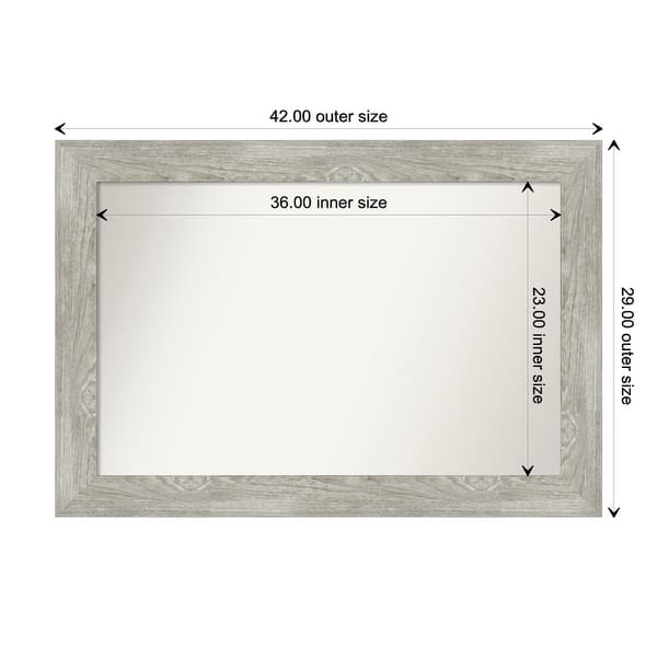 dimension image slide 63 of 113, Dove Greywash Framed Non-Beveled Custom Wall Mirror, Bathroom Vanity Mirror