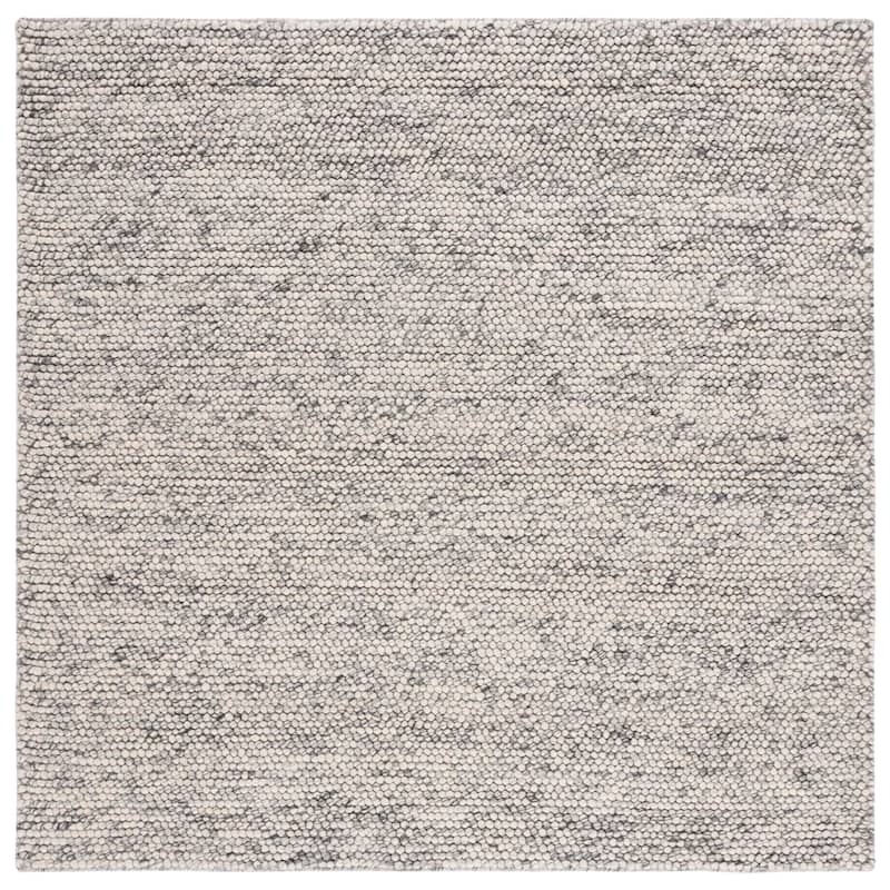 SAFAVIEH Handmade Natura Gonnie Wool Rug - 6' Square - Light Grey/Ivory