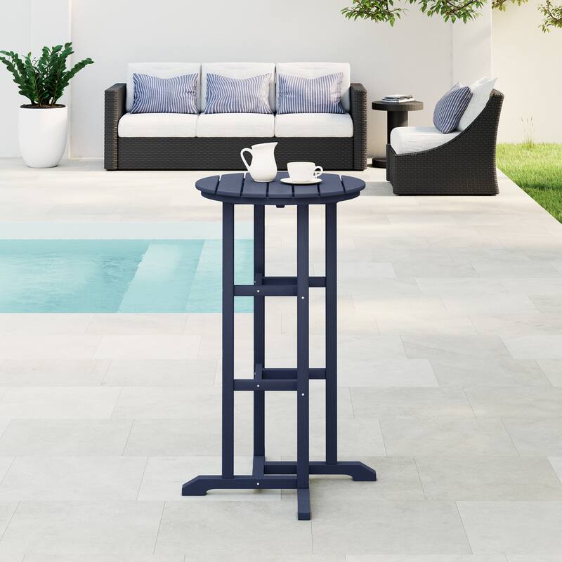 Polytrends Laguna Hdpe All Weather Outdoor Patio 24" Round Bar Bistro Table